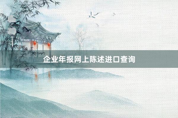 企业年报网上陈述进口查询
